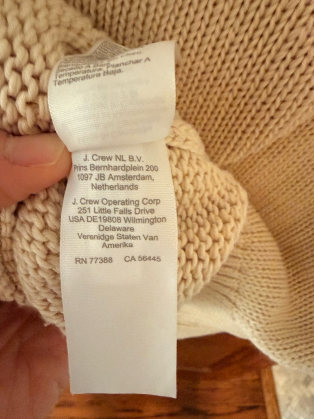 J. Crew Cotton Cream Relaxed V-neck sweater, size medium - Picture 9 of 9
